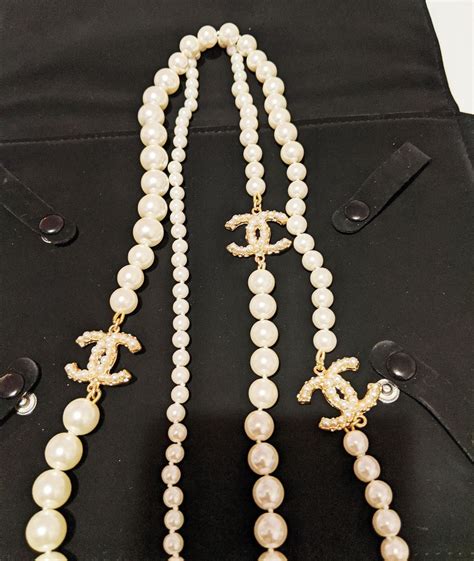 chanel necklace with pearl|pre owned chanel pearl necklace.